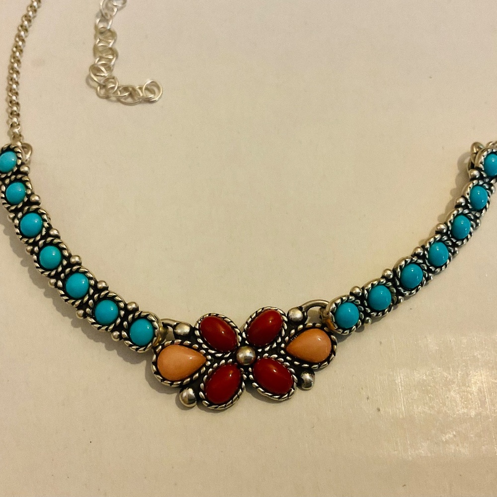 Vintage Carolyn Pollack Multi Stoned CR 925 Sterling Silver Necklace - Picture 7 of 10